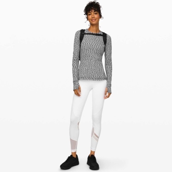 Lululemon Runderful Long Sleeve Spaced Out Space Dye Black White - Picture 2 of 11